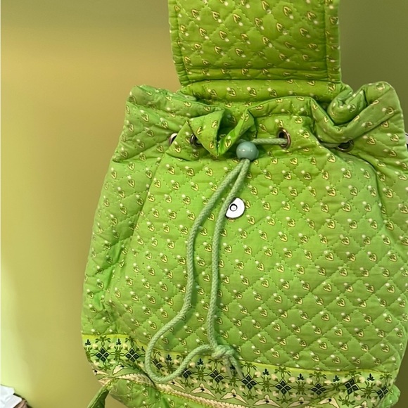 Vera Bradley Style Lime Green Backpack - Picture 3 of 8